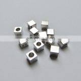 Wholesale Fashion Jewelry 5mm Silver Plated Blank Metal Cube Beads