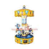 Zhongshan Amusement Theme Park Equipment Merry go Round, 3 Seat Revolving Horse Carousel Mini Kiddie Rides Earn Money thumbnail-2