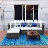 Outdoor Plastic Decorative Rainbow Color Stripe Patio Rugs for Home and Hotel thumbnail-4