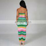 LAITE D2129 Women Printed Gradients Casual Dresses Ladies Off-Shoulder Sexy Dresses thumbnail-6