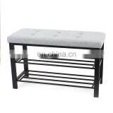 Customized Multi Design Storage Metal Shoe Rack Fabric Foldable Storage Chair Saving Place in Doorway thumbnail-1