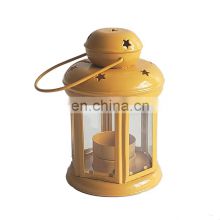 Factory European portable Candle lantern metal mini lantern aromatherapy Candlestick hollowed out Star decorative