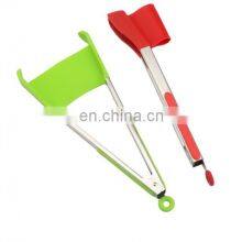 New 2 in 1 Food Grade Silicone Spatula Tongs thumbnail-5