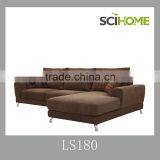 North Europe Design Furniture Metal Feet l Shaped Fabric Sofa Set thumbnail-1