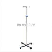 hospital Stainless steel infusion stand portable and mobile infusion rod drip stand