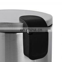 3L Large Single Step Stainless Steel Covered Round Trash Can Foot Pedal Dustbin Garbage Bin thumbnail-4