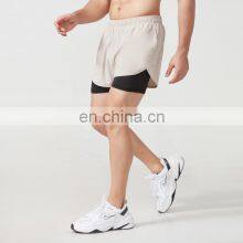Summer Men Gym Short Polyester 2 In 1 Sweat Shorts With Pocket For Men thumbnail-1