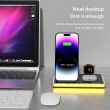 2024 Sublimation Portable Foldable Phone Universal Charging Station Fast 3 In 1 Wireless Charger For Iphone Smartphone thumbnail-2