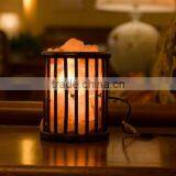 Himalayan Natural Rock Salt Lamp With Wood Art Cover