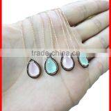 Sterling Silver Fashion Tear Drop Diamond New Fashion Crystal Necklace thumbnail-1
