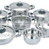 12Pcs Bakelite Handle Series Stainless Steel Kitchenware/cookware Set/cooking Pots/