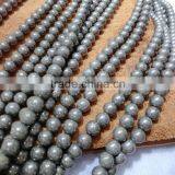Wholesale Pyrite, 4-8mm Semi Precious Stone Beads, Pyrite Stone Loose Round Beads thumbnail-1