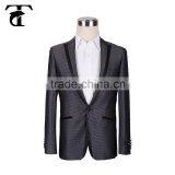Grey Color Men Luxurious Causal Business Suit Double Corduroy Welt Pocket
