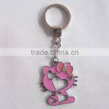 Metal Zinc Alloy Enamel Hello Kitty Shaped Keychain