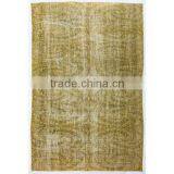 Handmade Yellow Over-dyed Rug (8 x 5 Feet)