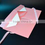 High End Beautiful Pink Flat Folding Paper Gift Box thumbnail-2