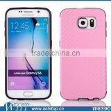 Wholesale Grain Carbon TPU Case Protective Case Cover For Samsung Galaxy S6 thumbnail-1
