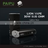 2015 Paipu newest arrival LION VAPE 30W box mod, VW VV Mod With OLED Screen from electronic cigarette manufacturer China