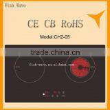 New Technology Vietnam Style Product 2 Zones Touch Screens Cover Induction Cooker and Ceramic Plate in Kitchen Equipment