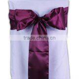 High Quality Burgundy Satin Chair Sashes for Weddings thumbnail-1