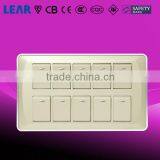 V6_3D Series Wall Switch 10 Gang 1 Way / 10 Gang 2 Way