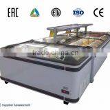 Auto defrost supermarket island freezer with LED light