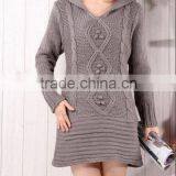 Ladies Long v Neck Wool Pullover Sweater