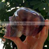 Top Quality Purple Fluorite Quartz Crystal Skull for Halloween Gifts thumbnail-2