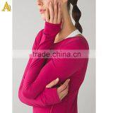 Custom Gym Yoga Shirt Women Long Sleeve T-Shirt Wholesale Yoga Wear thumbnail-6