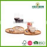 New Design Heart Shape Bamboo Serving Tray, Bamboo Serving Plate thumbnail-2
