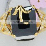 QR260 Natural Stone Ring,21k Solid Gold Main Stone Ring at Factory Price thumbnail-1