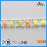 Popular Flower Shape Plastic Pearl Chain With Crystal Trim Necklace Designs Bridal for Dress thumbnail-4