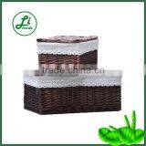 Set of 2 White Wicker Storage Chest thumbnail-1