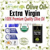 Premium Quality Organic Extra Virgin Olive Oil. Organic Olive Oil. 100% Extra Virgin Olive Oil. 1st Cold Press. 3 L Metallic Tin thumbnail-2