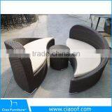 China Yin Yang Furniture Rattan Lounge Chair In S Shape Sofa Bed CF726 thumbnail-2
