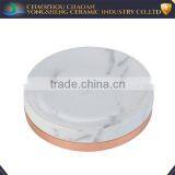 Hotel Rose Gold Metal Base Ceramic Bathroom Accessories Whit Marble Effect thumbnail-3