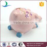 Cute Pink Hand Painted Ceramic Pig Modern Home Decor thumbnail-4