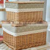 Wholesale Pop up Wicker Decorative Trunk Wicker Dirty Clothes Storage Chest Hamper With Lid thumbnail-2