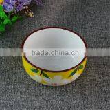 Japanese Style Flower Yellow Ceramic Bowl Bulk Big Porcelain Bowls thumbnail-2