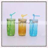 HOT SELLING 550ml Glass Juice Bottle With Straw thumbnail-2