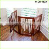 Wood foldable dog fence wood pet gate Homex_BSCI Factory