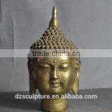 Temple Garden Building Metal Brass Buddha Head Statues thumbnail-2