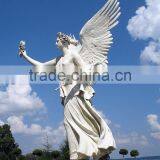 Cheap White Marble Stone Angel Female Garden Angel Statue