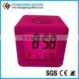 Various Design Silicone Table Decorative Clock, Anti-broken Alarm Clock, Fashion Clock
