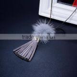 Autumn Winter Mink Hair Ball Pendant Necklace Velvet Tassel Long Necklace Long Sweater Necklace thumbnail-6