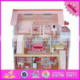 2017 New Products Lovely Children Wooden Dollhouse Kits W06A100 thumbnail-4