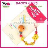 Wooden Pacifier Chain , Wooden Baby Pacifier Clips , Wooden Pacifier Holder Baby thumbnail-1