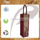 Jute Wine Bag With Padded Rope Handle for One Bottle thumbnail-1