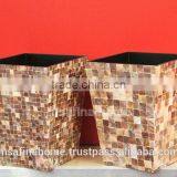 Mother of Pearl Bathroom Decor Trash Bin thumbnail-1
