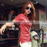 Women Polo Shirts Short Sleeves Fitted Tees Blank Tops thumbnail-2